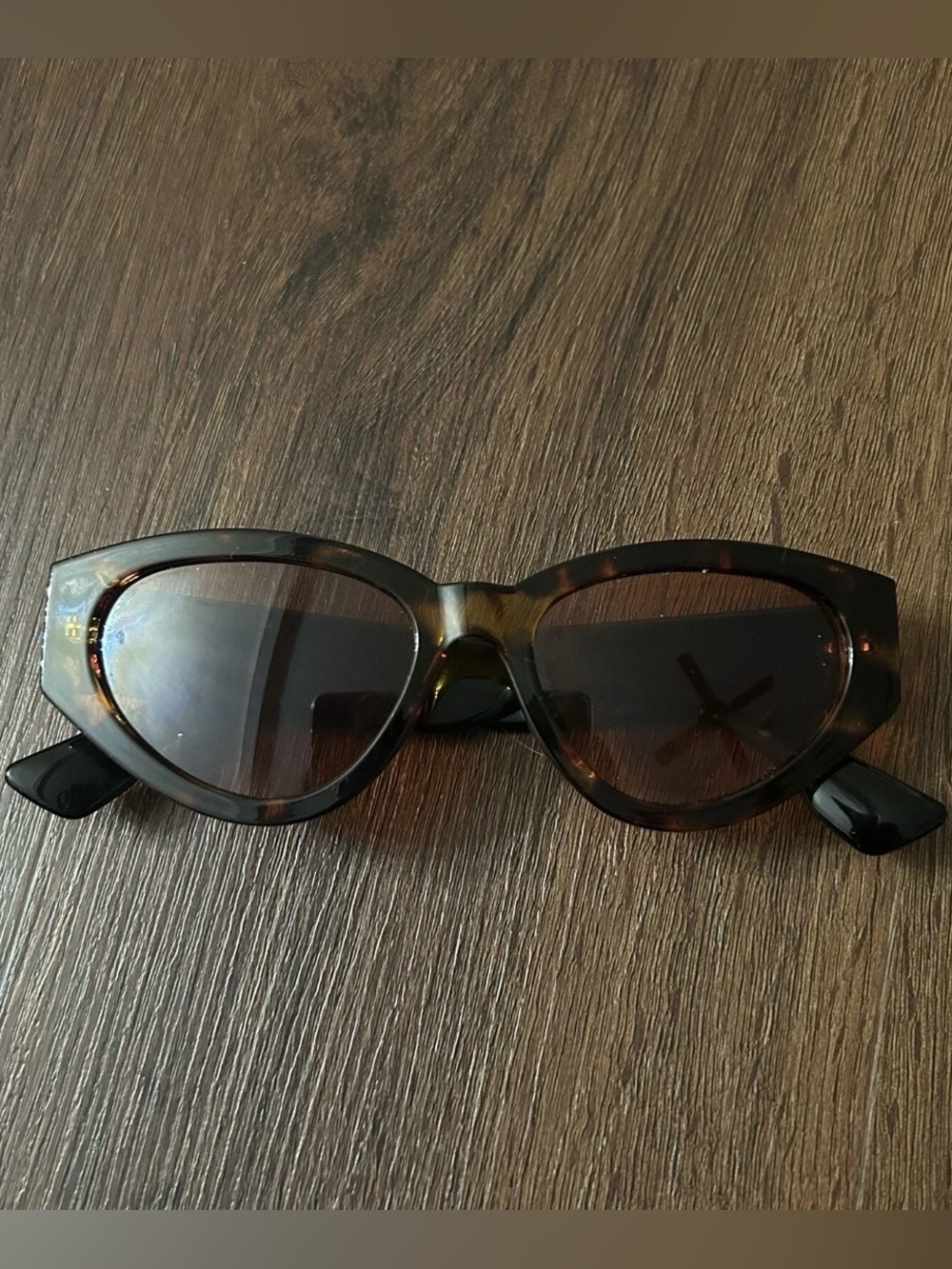 Brown Cat Eyes Tinted Sunglasses OS